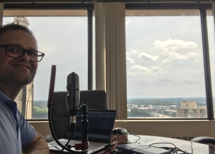 Podcasting from th 14th floor.